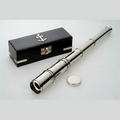 17" Brass Telescope with Nickel Finish in Wood Box,